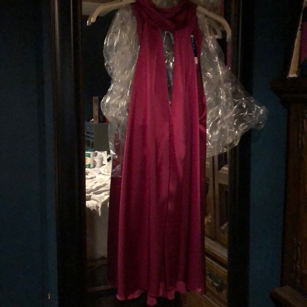 Galvan Raspberry Sash Dress